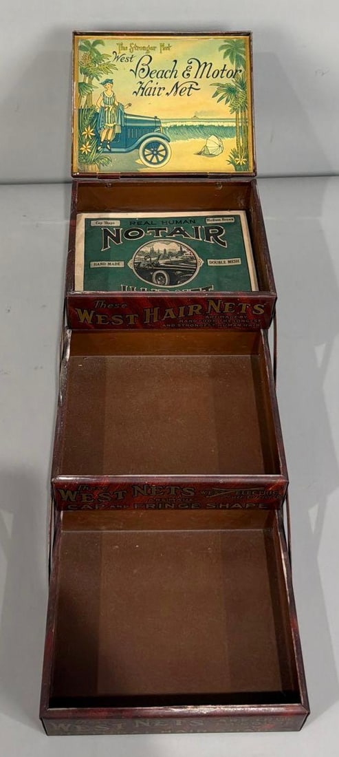 West Hair Nets Metal Counter-Top Display: rated 8.5, in good condition.