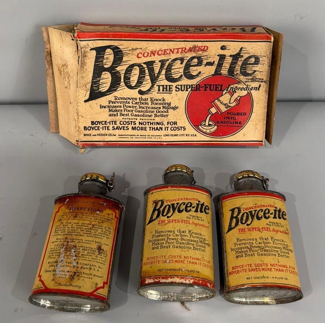 3-Boyce-ite Metal Cans w/Box - 2