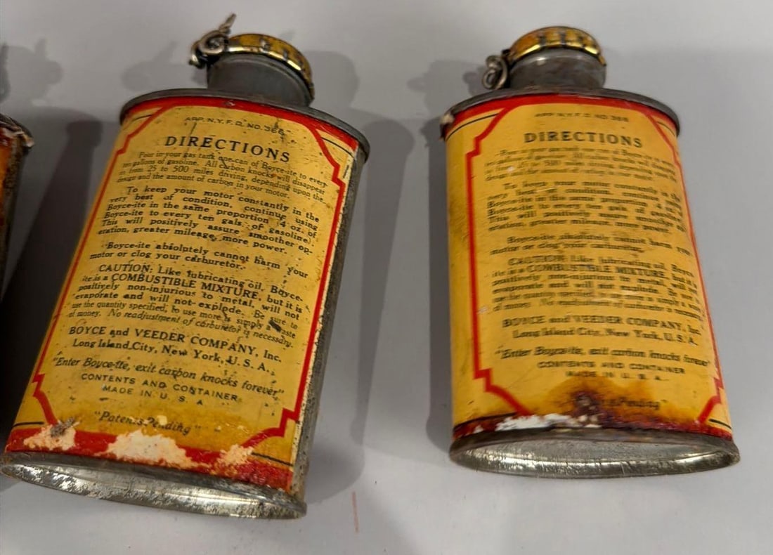 3-Boyce-ite Metal Cans w/Box - 3