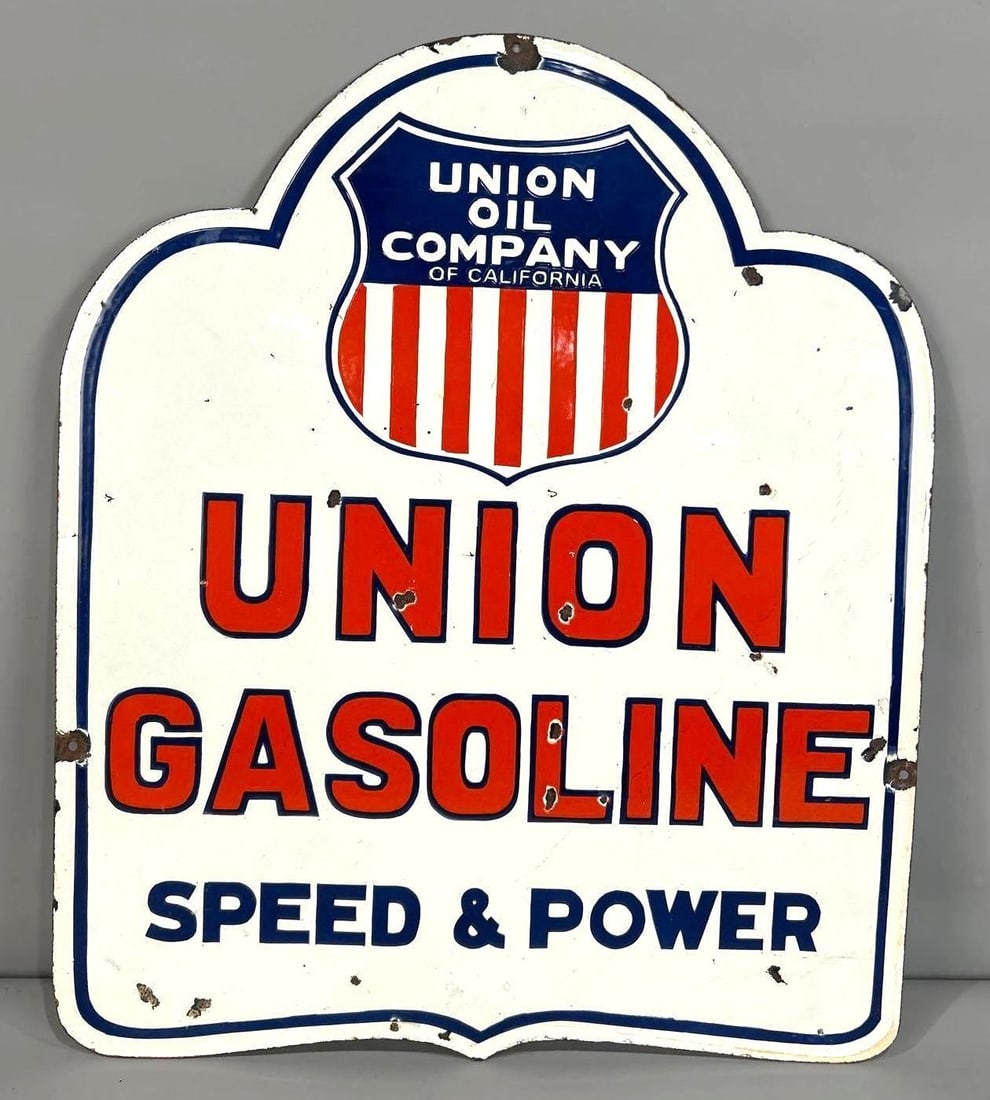 Reproduction Union Gasoline Porcelain Sign (1 of 3)