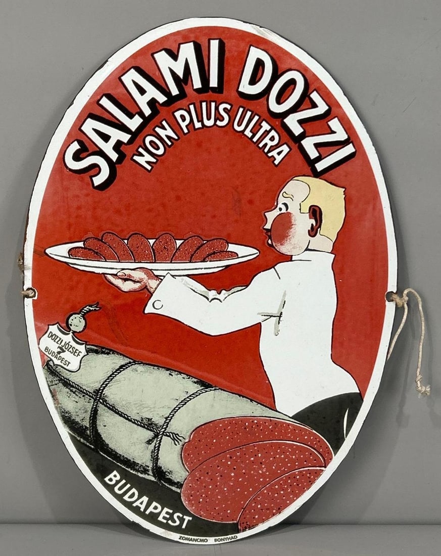 Salami Dozzi Porcelain Sign (reproduction): 16"x11", is a reproduction.