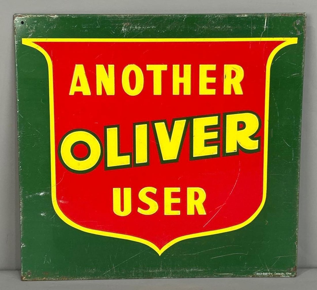 Reproduction Another Oliver User Metal Sign: 12"x12", rated 8, has scratches is marked AAA.