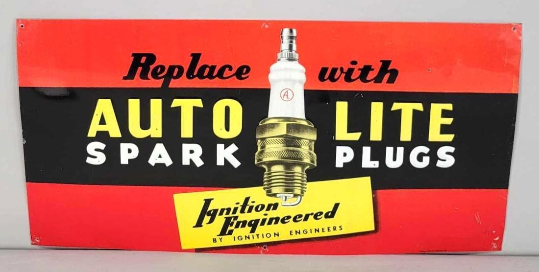 Replace with Auto Lite Spark Plugs w/Image Metal Sign (TAC) (1 of 5)
