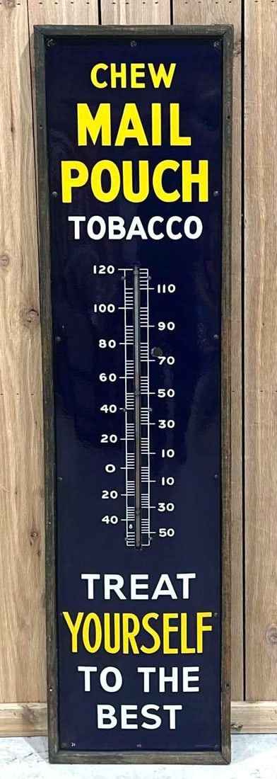 "RARE 5' and Early" Mail Pouch Chewing Tobacco 5' Thermometer Sign (1 of 7)