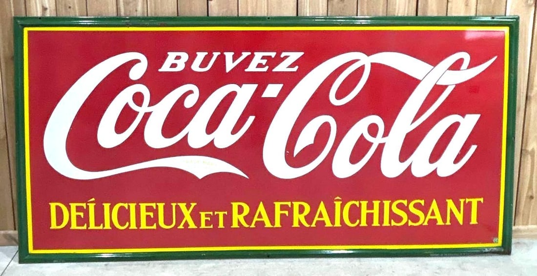 Buvez Coca-Cola Delicieuxet Rafaichissant Porcelain Sign (large)(TAC) (1 of 5)