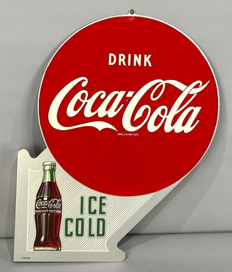 Drink Coca-Cola Ice Cold Flange Sign W/ Bottle Graphic (1 of 8)