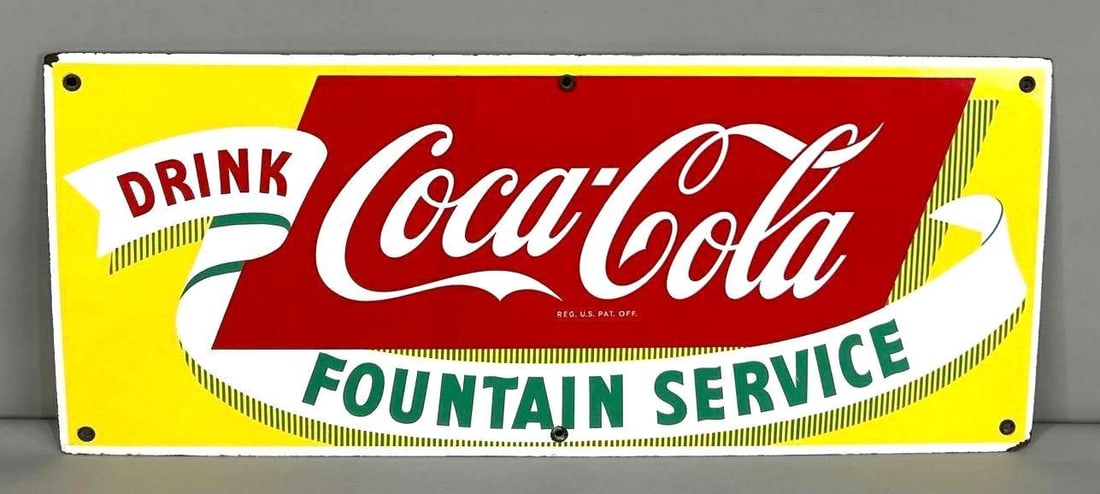 Coca-Cola Fountain Service Porcelain Sign (1 of 5)