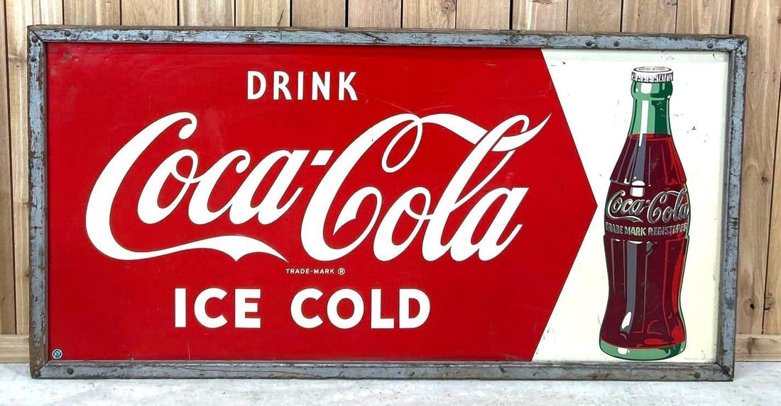 Drink Coca-Cola Ice Cole w/Bottle Metal Sign (TAC) (1 of 7)