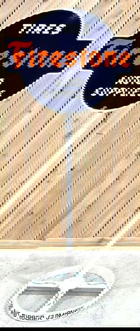 Firestone Tires And Auto Supply Porcelain Curb Side Sign (1 of 8)