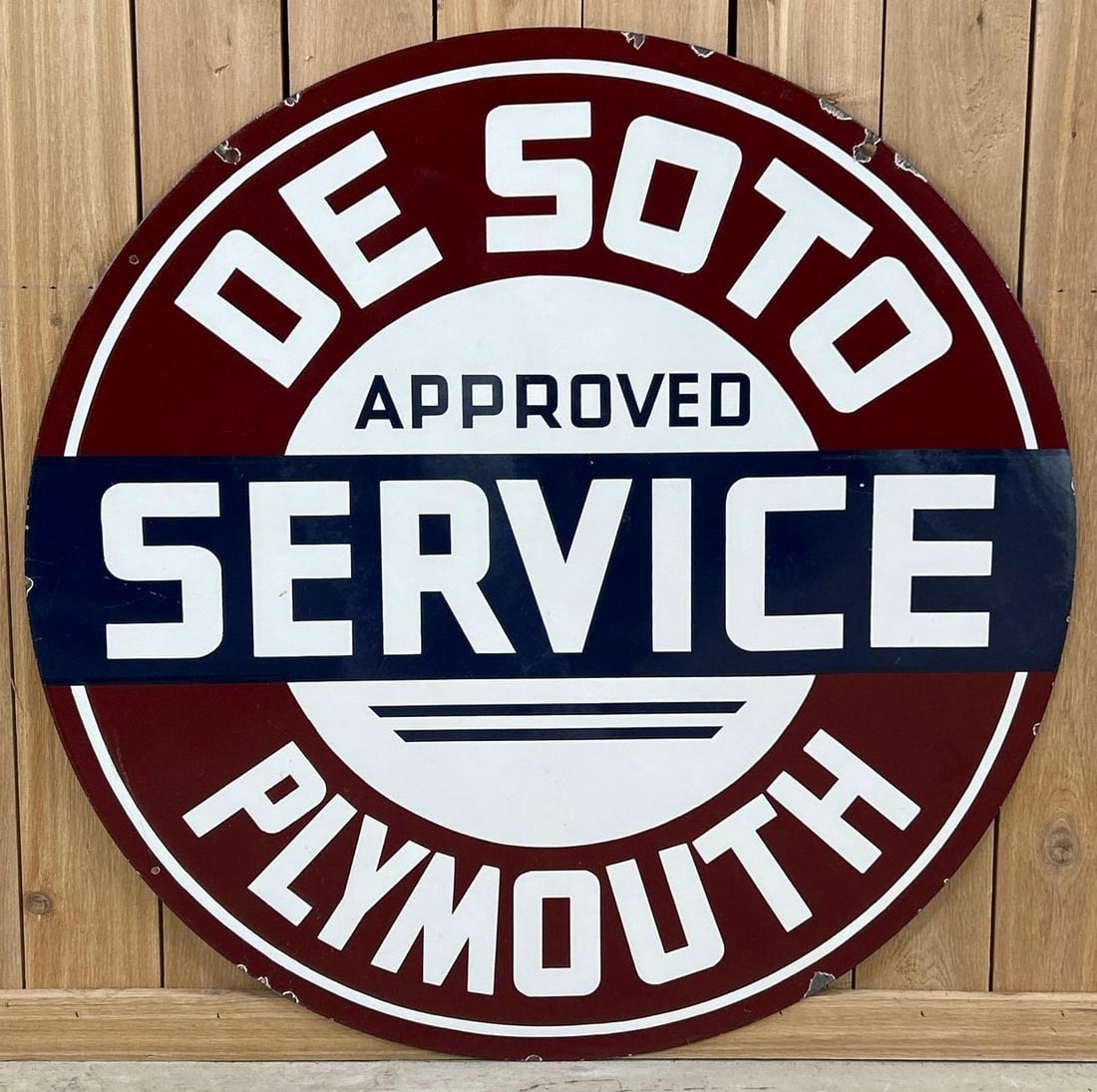 De Soto Plymouth Approved Service Porcelain Sign (TAC) (1 of 7)