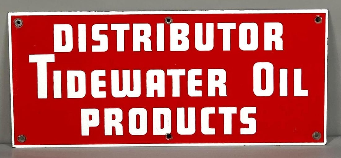 Tidewater Oil Distributors Products Single-Sided Porcelain Sign (1 of 5)