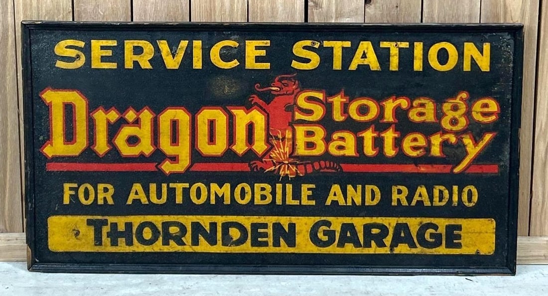 Dragon Storage Battery for Automobile and Radio w/Logo Metal Sign (TAC) (1 of 5)