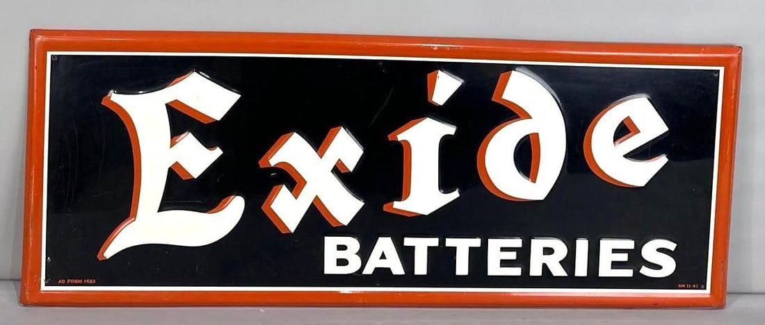 Exide Batteries Self-Framed Embossed Sign (1 of 4)