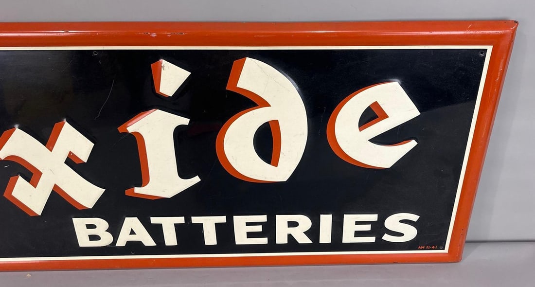 Exide Batteries Self-Framed Embossed Sign - 2