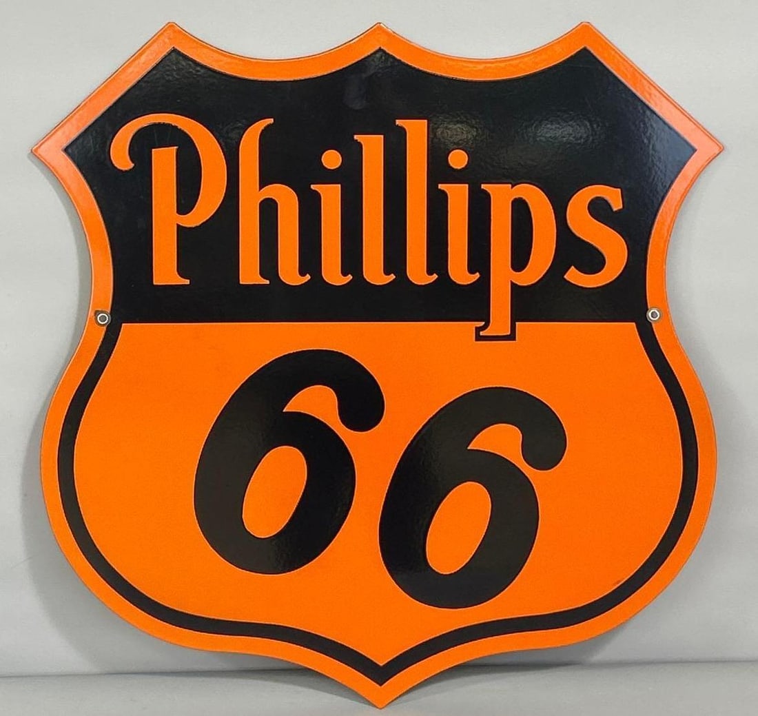 30" Phillips 66 (orange & black) Porcelain Sign (TAC) (1 of 7)