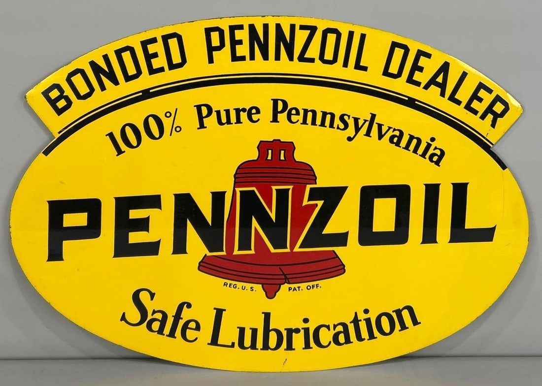 Pennzoil Bonded Dealer Die-Cut Painted Metal Sign (1 of 7)