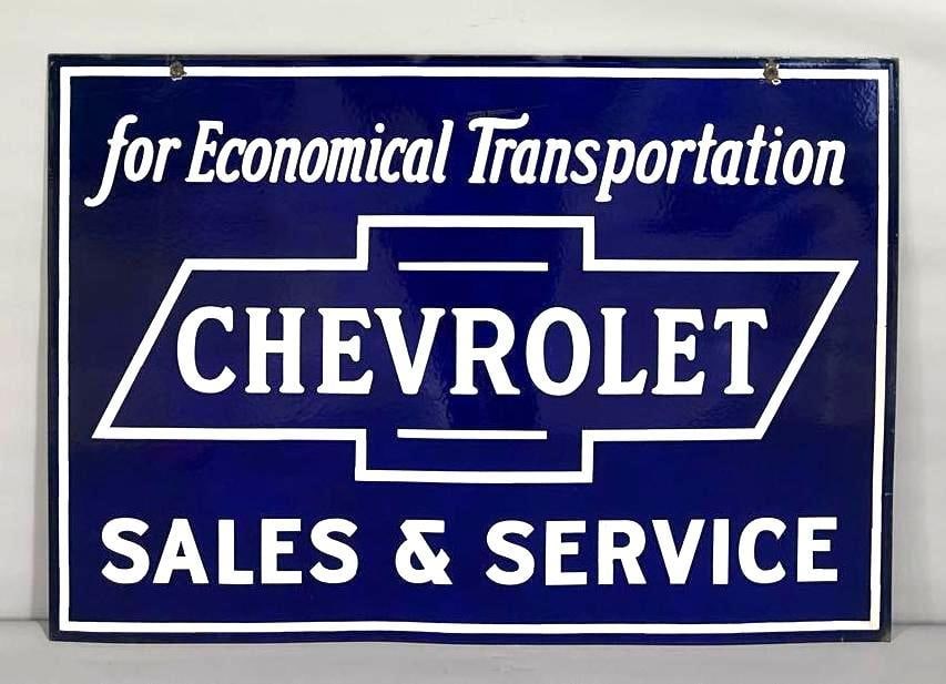 Chevrolet "for Economical Transportation" Porcelain Sign (TAC) (1 of 10)
