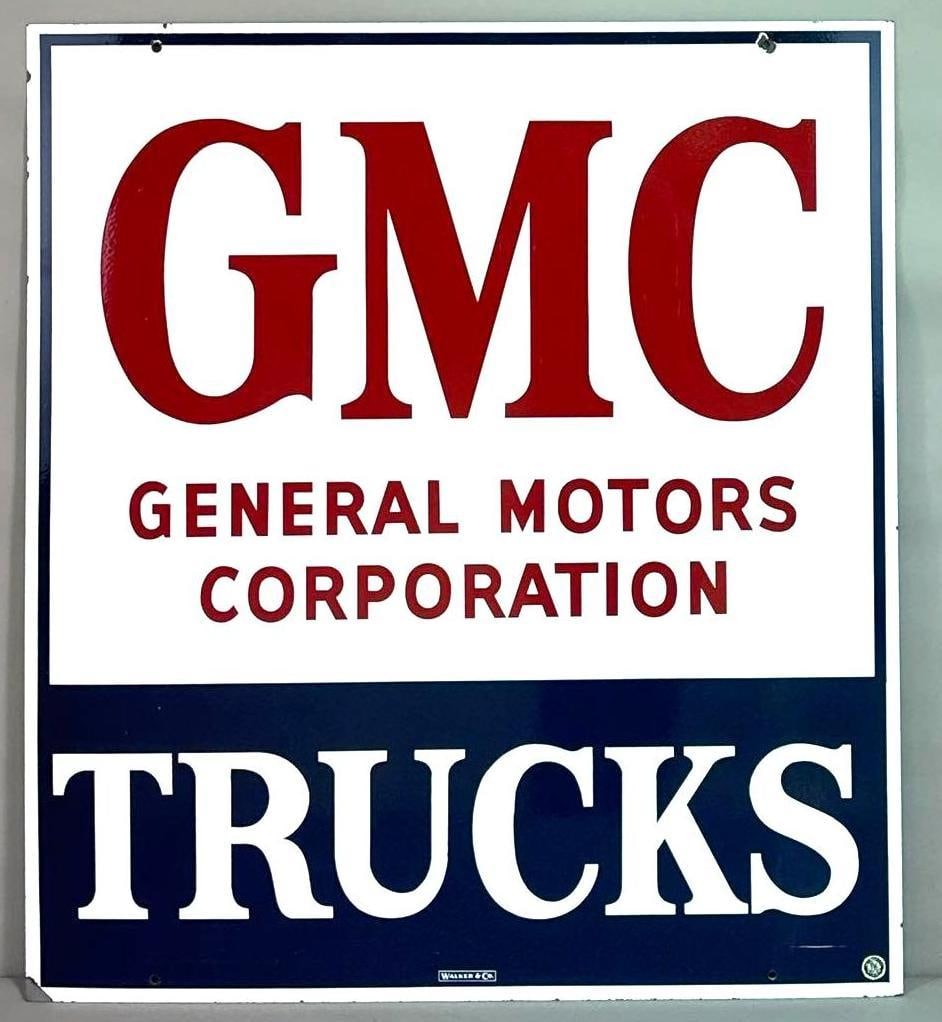 GMC General Motors Trucks Porcelain Sign (TAC) (1 of 7)