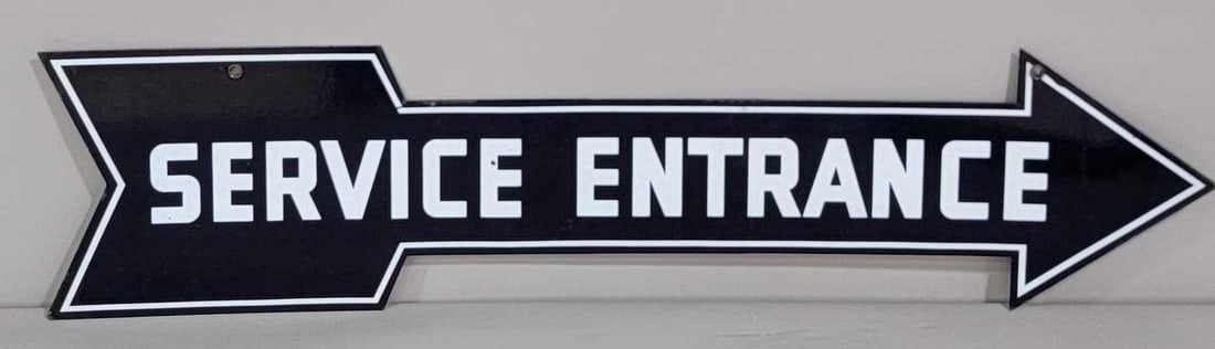 Service Entrance Porcelain Arrow Sign (TAC) (1 of 7)