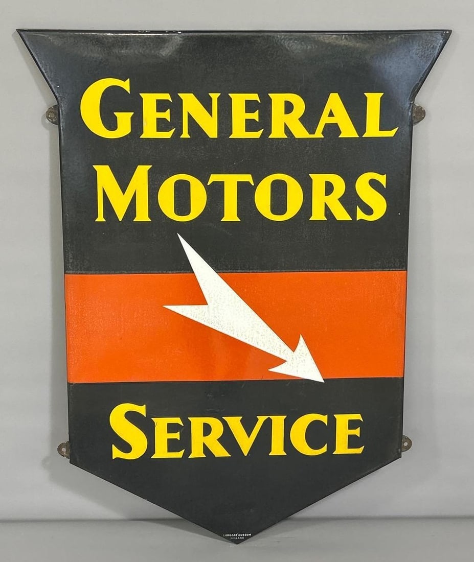 General Motors Service w/ Arrow Porcelain Sign (TAC) (1 of 5)
