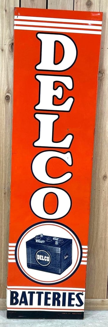 Delco Batteries w/Six Volt Image Metal Sign (TAC) (1 of 5)
