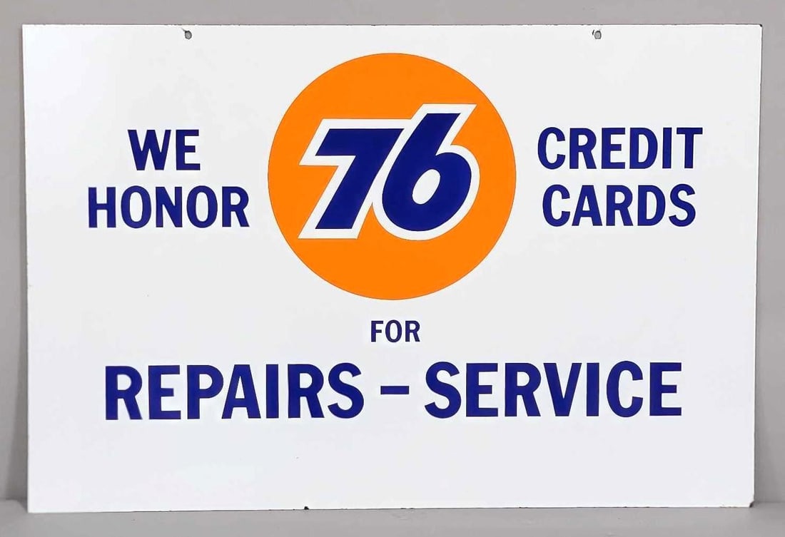 Union) 76 Gasoline Repairs Service Porcelain Service Station Sign (TAC) (1 of 7)