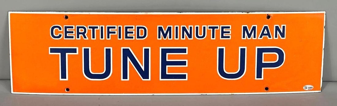 Union 76 Certified Minute Man Tune Up Porcelain Sign (1 of 4)