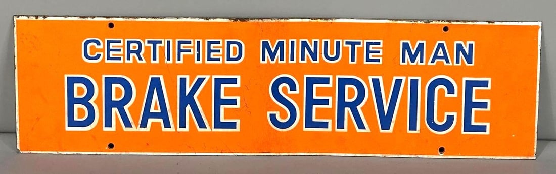 Union 76 Certified Minute Man Brake Service Porcelain Sign (1 of 4)