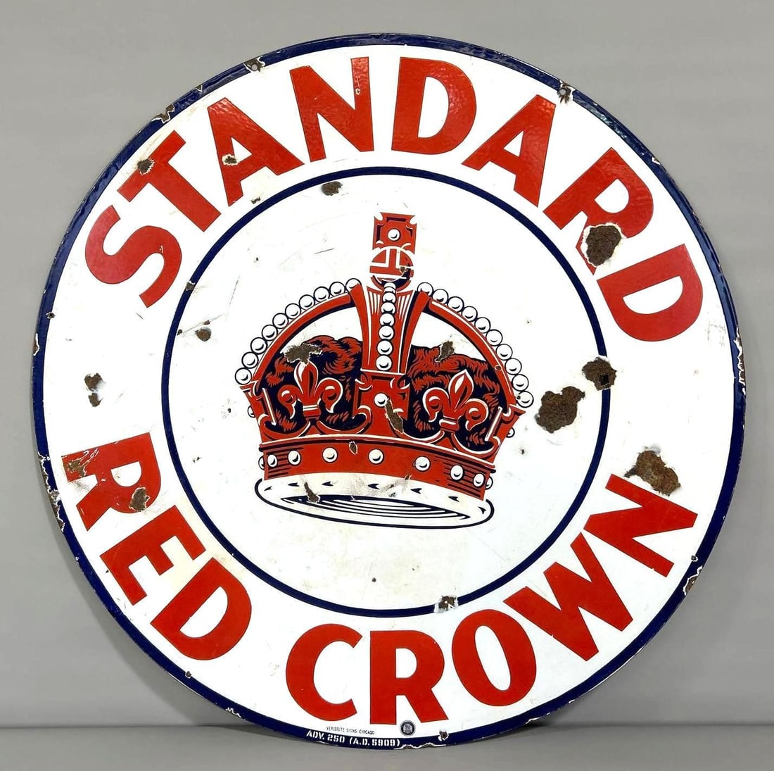 Rare Standard Red Crown w/Logo Porcelain Sign (TAC) (1 of 7)