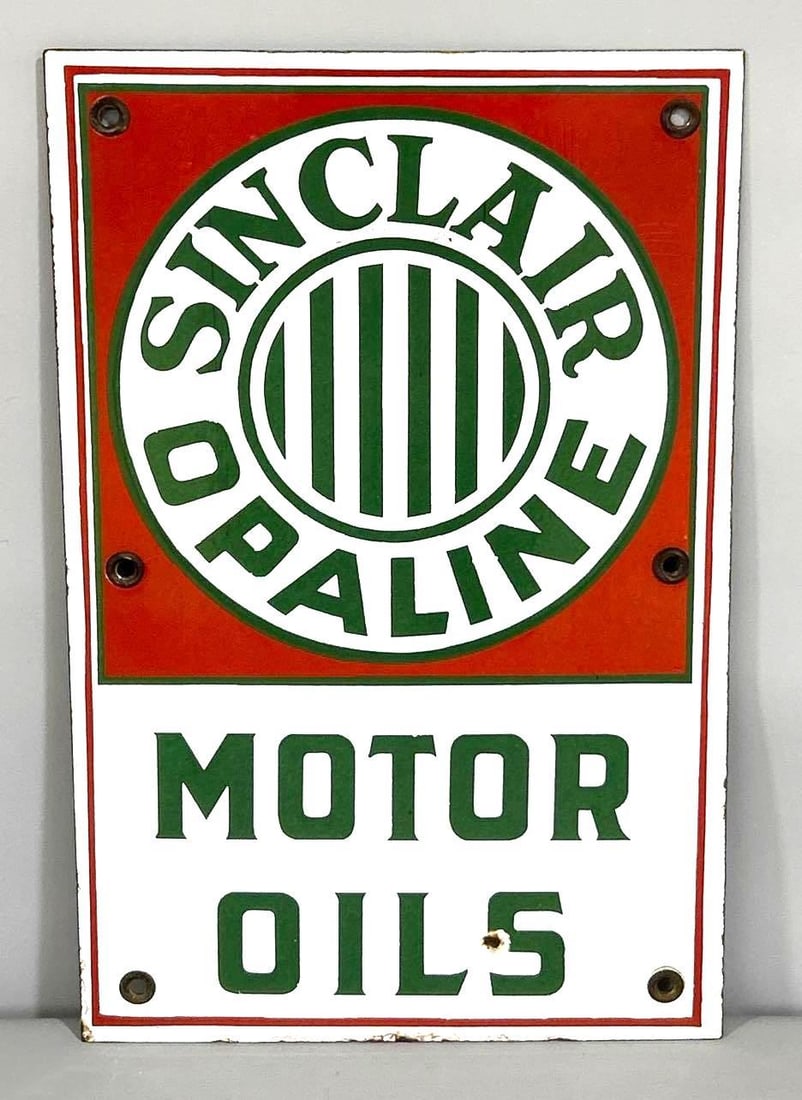 Sinclair Opaline Motor Oil w/Logo Porcelain Sign (TAC) (1 of 6)