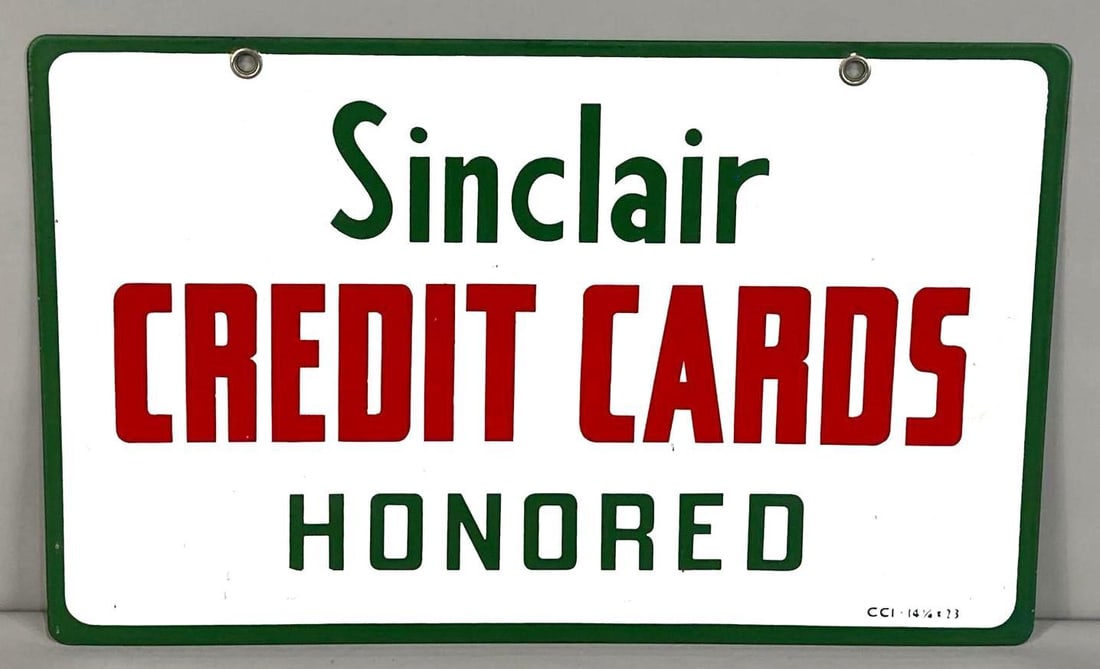 Sinclair Credit Cards Honored Porcelain SIgn (1 of 4)