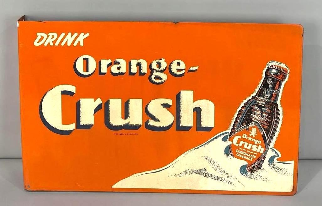 Drink Orange Crush Flange Sign W/ Bottle Graphic (1 of 4)