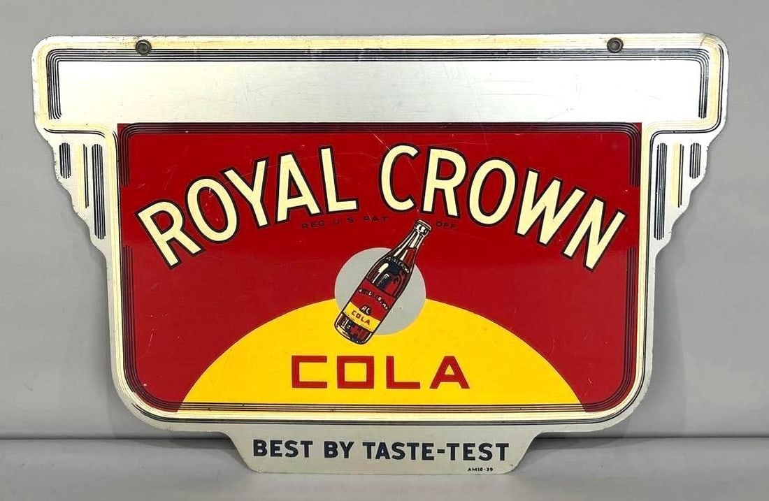 Royal Crown Cola Die-Cut Painted Metal Hanger Sign W/ Bottle Graphic (1 of 7)
