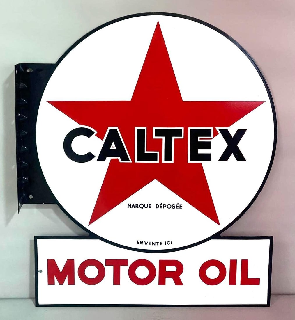 Caltex Motor Oil Porcelain Flange Sign (TAC) (1 of 7)
