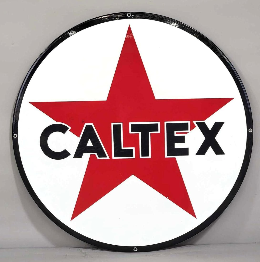 Caltex w/Star Logo Porcelain Pump Sign (TAC) (1 of 5)
