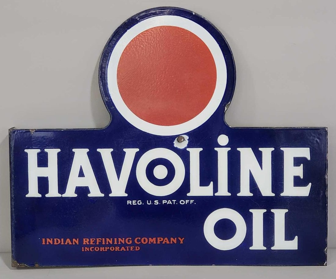 Havoline Oil w/Red Dot Porcelain Sign (TAC) (1 of 9)
