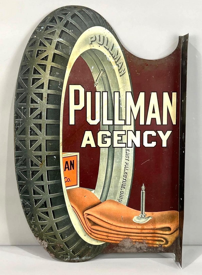 Pullman Tires Porcelain Flange Sign (TAC) (1 of 5)