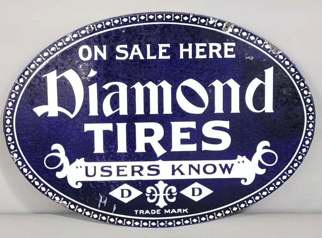 Diamond Tires "On Sale Here" Porcelain Sign (TAC) (1 of 7)