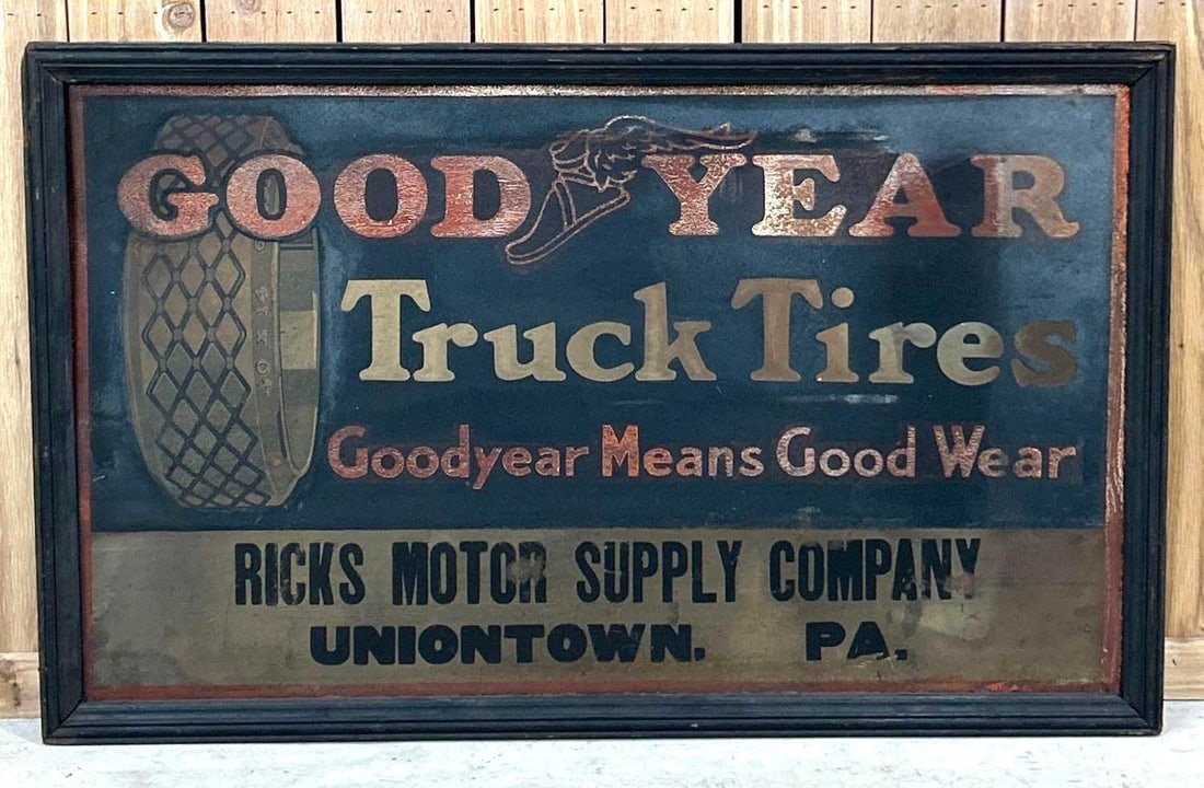 Goodyear Truck Tires w/Solid Rubber Tire Metal Sign (TAC) (1 of 5)