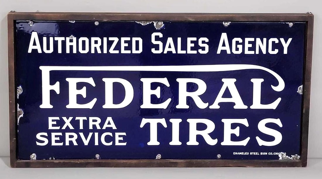 Federal Tires Authorized Sales Agency Porcelain Sign (TAC) (1 of 5)