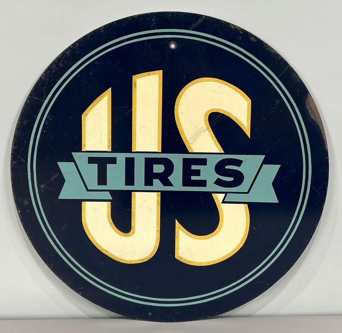 US Tires Painted Metal Sign (1 of 5)