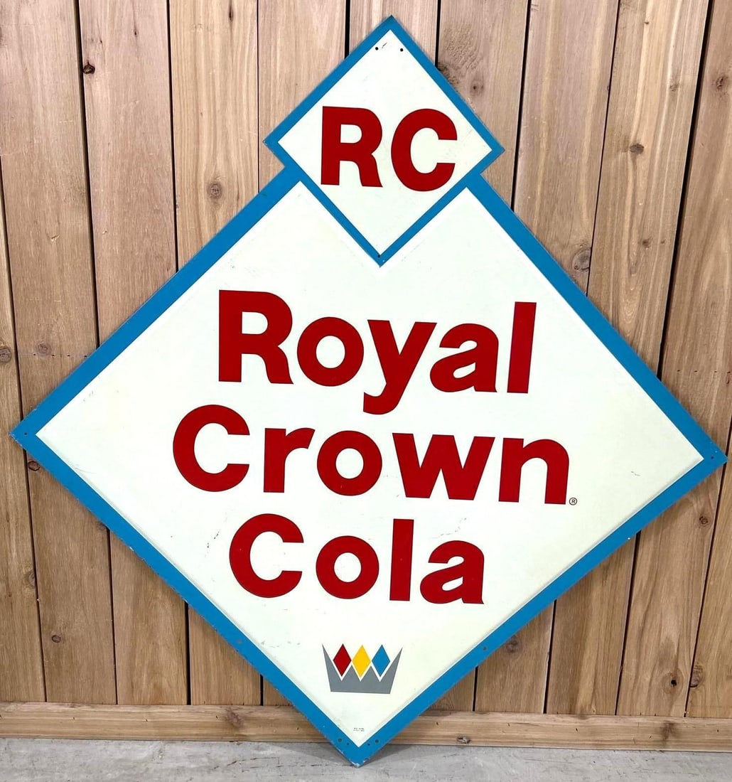 RC Cola Die-Cut Tin Sign W/ Multi-Colored Crown Graphic (1 of 5)