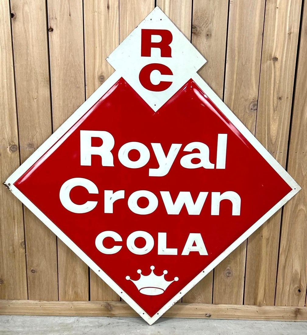 RC Cola Single-Sided Embossed Tin Sign W/ Crown Graphic (1 of 5)