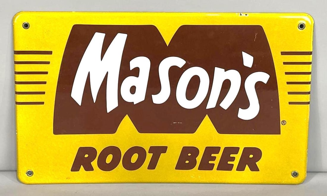 Uncommon Mason's Root Beer Single-Sided Porcelain Sign (1 of 3)