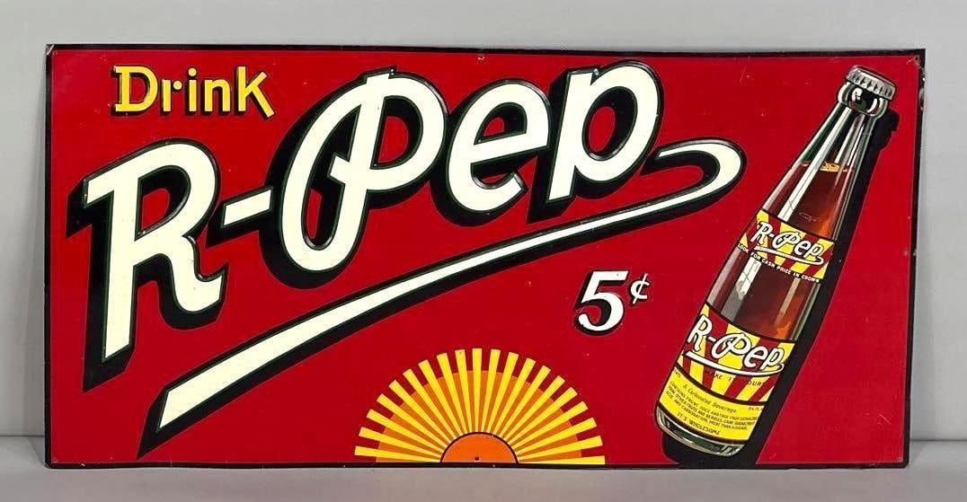 Drink R-Pep Embossed Tin Sign W/ Bottle Graphic (1 of 4)
