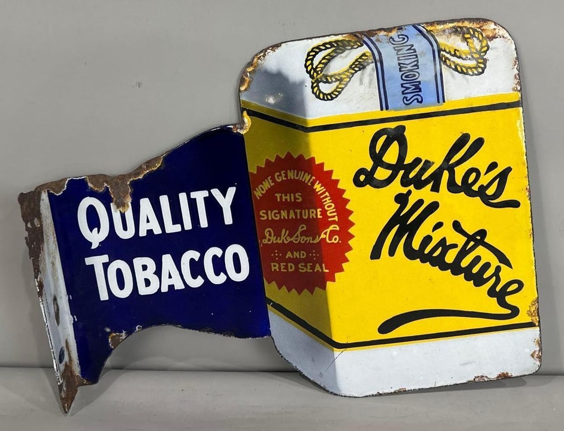 Dukes Mixture DIe-Cut Porcelain Flange Sign (1 of 3)