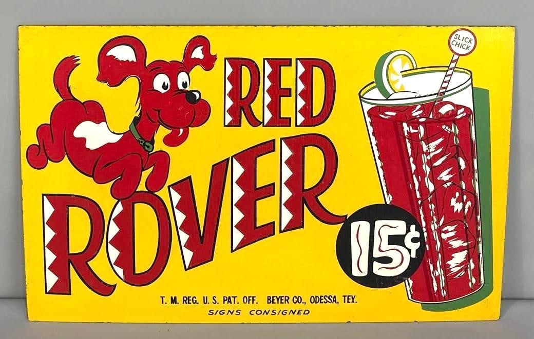 Red Rover Soda Pop Masonite Sign W/ Dog Graphic (1 of 4)