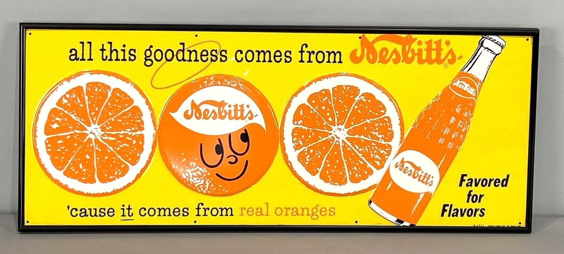 Nesbitt's Flavored For Flavor Embossed Tin Sign W/ Bottle Graphic (1 of 9)