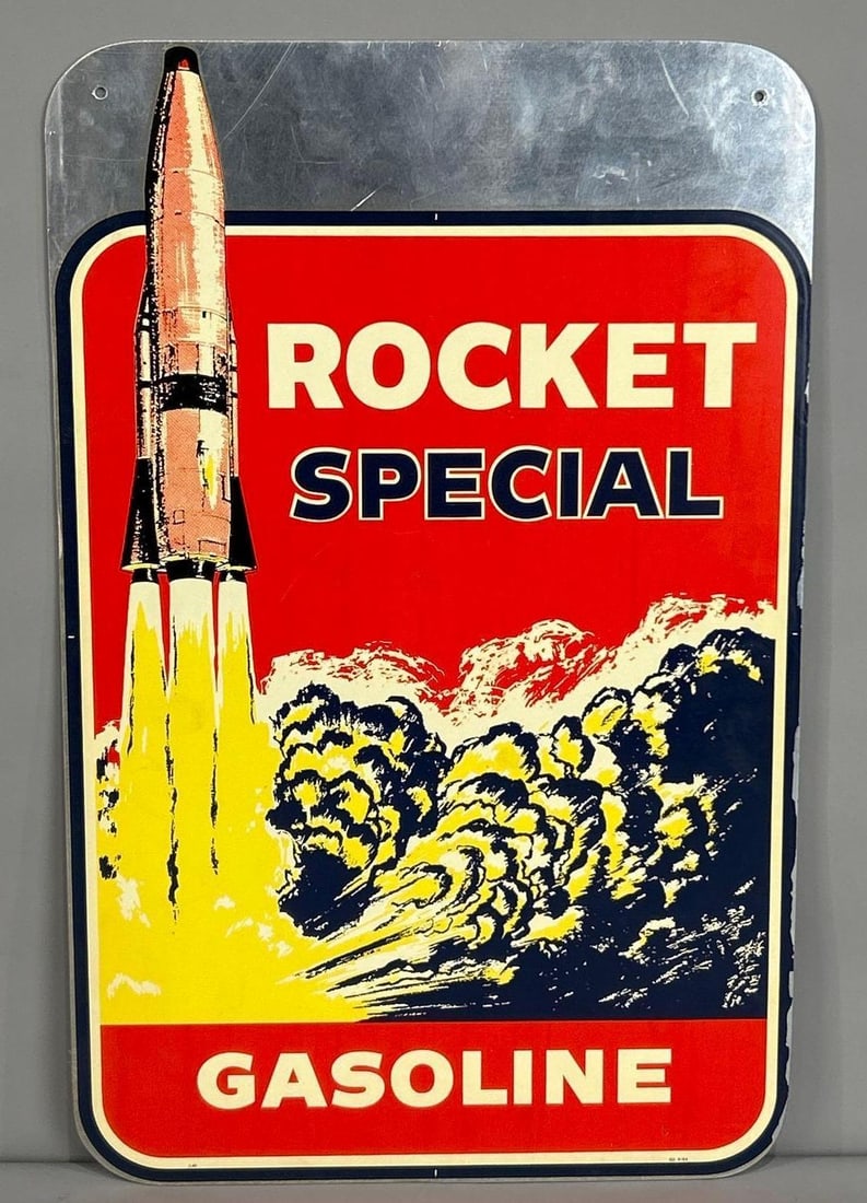 Rocket Special Gasoline Pump Plate W/ Rocket Graphic (1 of 5)