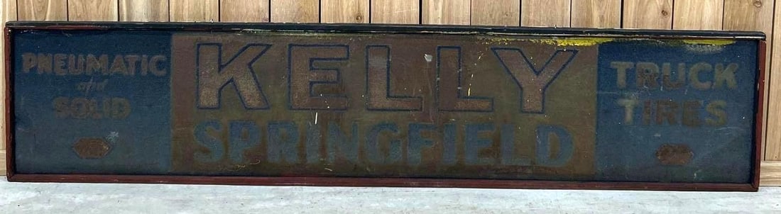 Kelly Springfield Truck Tires Smaltz Painted Metal Sign (1 of 3)